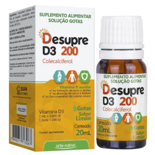 Desupre vitamina D3 200UI GTS 20ML sabor limao