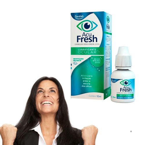 Colirio Lubrificante Ocular Acufresh Carmelose  10ml kit 4