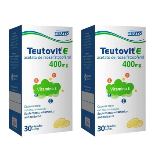 Kit 2 Caixas TeutoVit E Vitamina E 400mg cápsulas gelatinosas Kit 2 Caixas TeutoVit E Vitamina E 400mg cápsulas gelatinosas