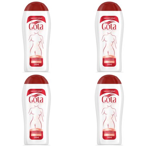 Kit c/4 Sabonetes Liquido Intimo Gota Dourada Love 250ml