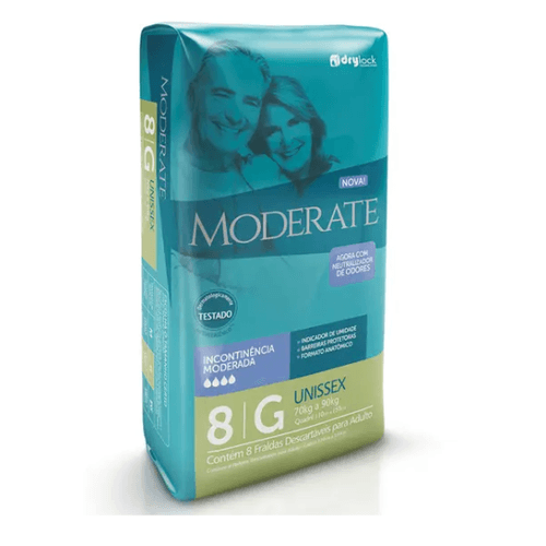 Fralda Geriatrica Moderate Regular (G) 8 Unidades Fralda Geriatrica Moderate Regular (G) 8 Unidades