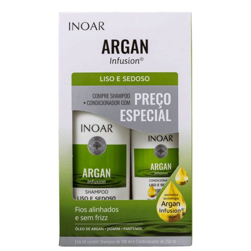 Shampoo + Condicionador Inoar 500+250ml Argan Liso E Sedoso