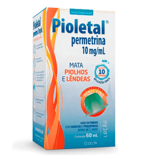Pioletal Permetrina Loção Com 60ml Piolhos E Lendêas com pente fino Pioletal Permetrina Loção Com 60ml Piolhos E Lendêas com pente fino