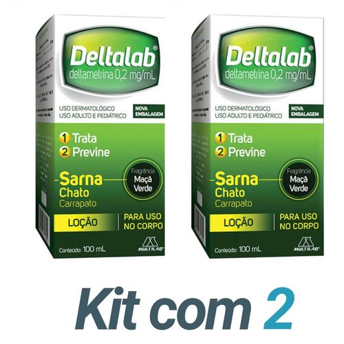 DELTALAB LOÇÃO COM 100ML micose Sarna Chato e Carrapato KIt 2 DELTALAB LOÇÃO COM 100ML Sarna Chato e Carrapato KIt 2