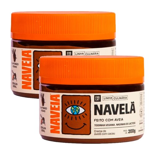 Kit 2X: Creme de Avelã com Cacau Navelã Naveia 200g Kit 2X: Creme de Avelã com Cacau Navelã Naveia 200g
