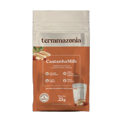 Bebida Vegetal de Castanha do Pará em Pó Castanha Milk Sachê Terramazônia 25g