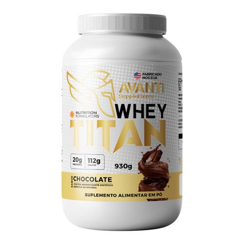 Whey Titan Concentrado 930g Importado - Avanti Supplements Chocolate Whey Titan Concentrado 930g Importado - Avanti Supplements Chocolate