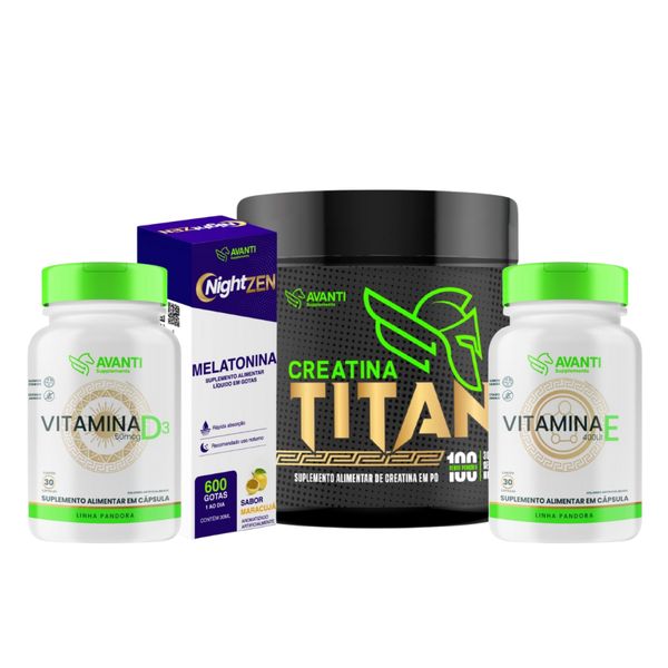 Kit Creatina + Night Zen + Vitamina D + Vitamina E