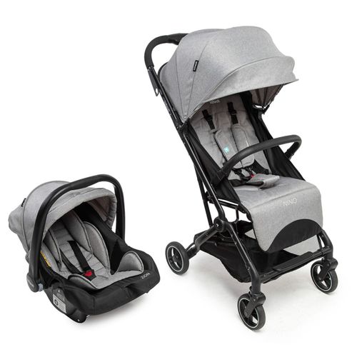 Carrinho com Bebê Conforto Travel System Nino Duo Cinza Urbano - Infanti
