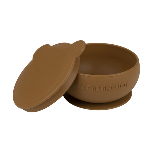 Tigela Urso de Silicone Bowly Woody Brown - Minikoioi