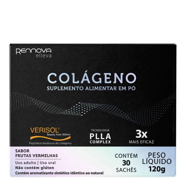 Colágeno Rennova Eleven Sabor Frutas Vermelhas 120g em Pó 30 Sachês