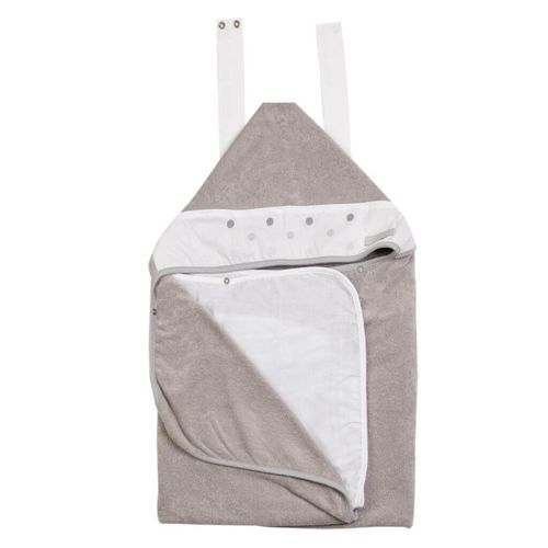 Toalha de Banho Clássica Pequena com Fralda 0 a 2 anos Poá Cinza - D'Bella For Baby Toalha de Banho Clássica Pequena com Fralda 0 a 2 anos Poá Cinza - D'Bella For Baby