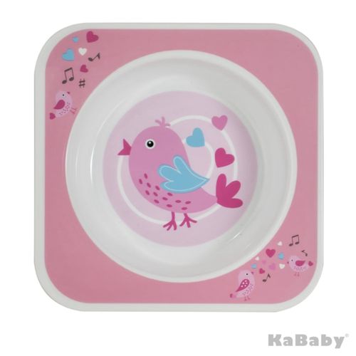 Prato Bowl Quadrado Pássaro Rosa Prato Bowl Quadrado Pássaro Rosa