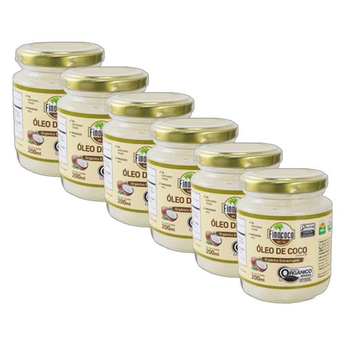 Kit 6X: Óleo de Coco Extra Virgem Orgânico Finococo 200ml Kit 6X: Óleo de Coco Extra Virgem Orgânico Finococo 200ml