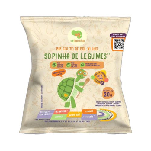 Biscoito de Polvilho Sopinha de Legumes Vegano Crilancha 20g Biscoito de Polvilho Sopinha de Legumes Vegano Crilancha 20g