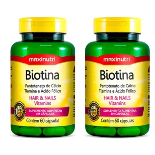 Kit 2 BIOTINA COM 60 CÁPSULAS cabelo pele e unha Kit 2 BIOTINA COM 60 CÁPSULAS cabelo pele e unha