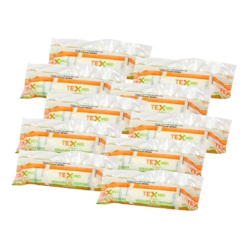 Kit 10 Rolos Atadura Crepom Não Estéril 15cmx1,80m TexMed