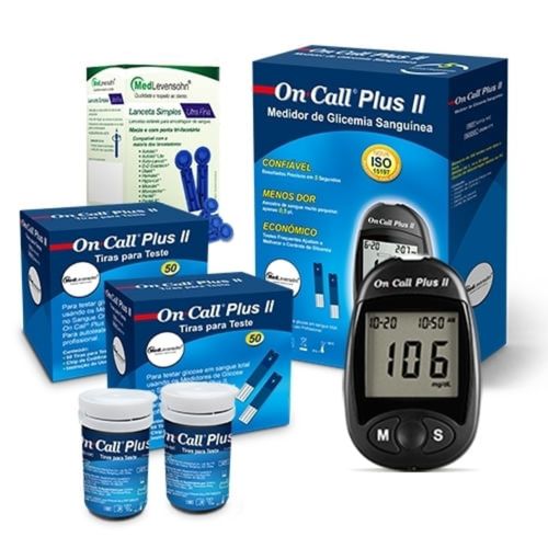 Monitor de Glicose + 100 Tiras de Glicose + 100 Lancetas 100 Tiras Monitor de Glicose + 100 Tiras de Glicose + 100 Lancetas 100 Tiras
