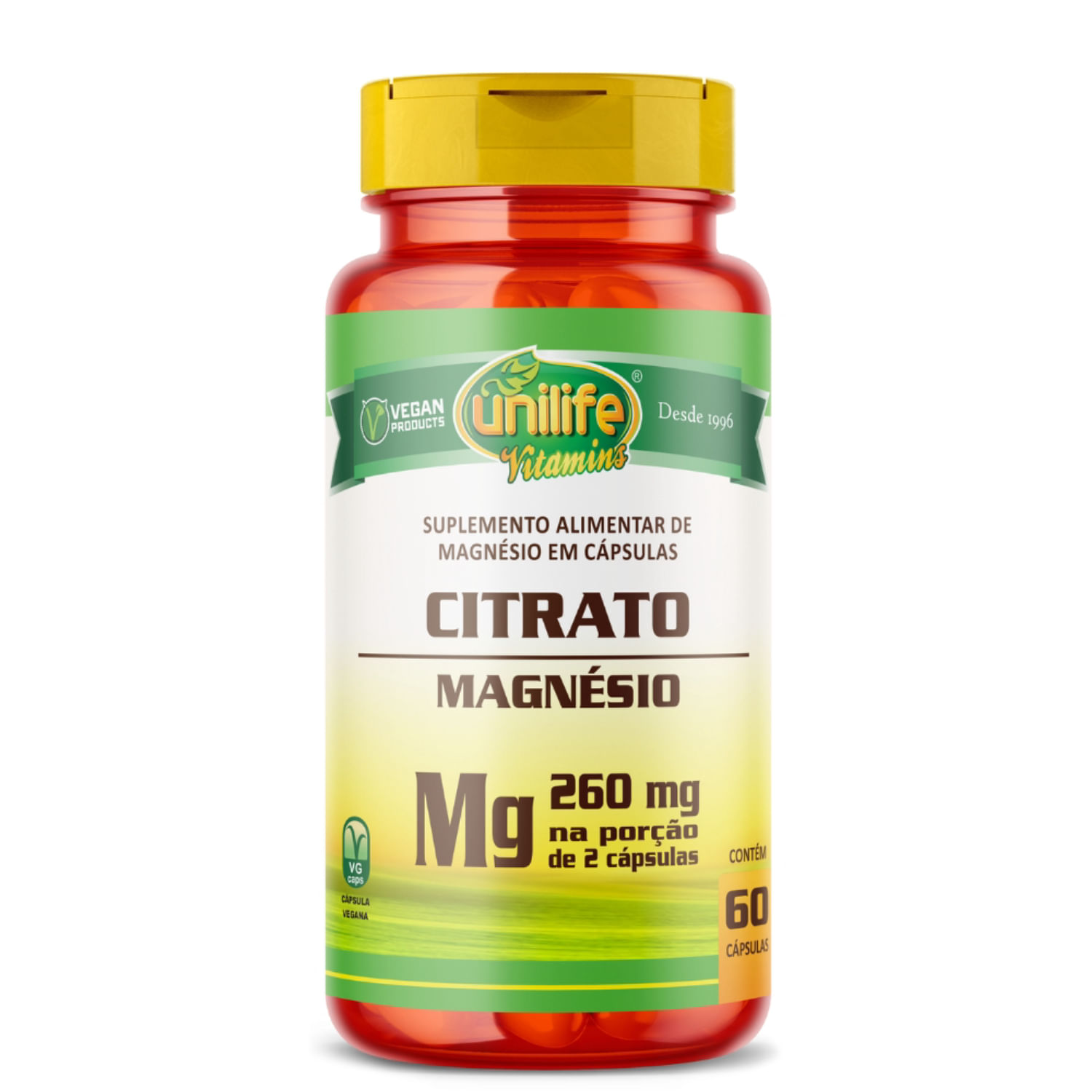 Magnésio Citrato 60 cápsulas 990mg Unilife
