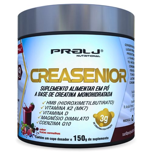 CREASENIOR CREATINA MONOHIDRATADA 150g SABOR FRUTAS VERMELHAS
