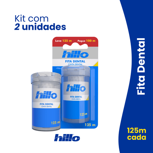Kit 2 Fita Dental 125m Hillo – Limpeza Profunda e Confortável Kit 2 Fita Dental 125m Hillo – Limpeza Profunda e Confortável