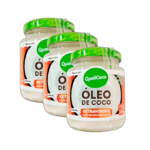 Kit 3X: Óleo de Coco Extravirgem Qualicoco 200ml Kit 3X: Óleo de Coco Extravirgem Qualicoco 200ml