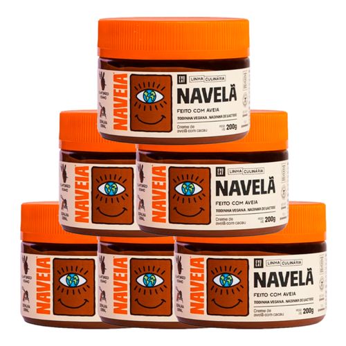 Kit 6X: Creme de Avelã com Cacau Navelã Naveia 200g Kit 6X: Creme de Avelã com Cacau Navelã Naveia 200g