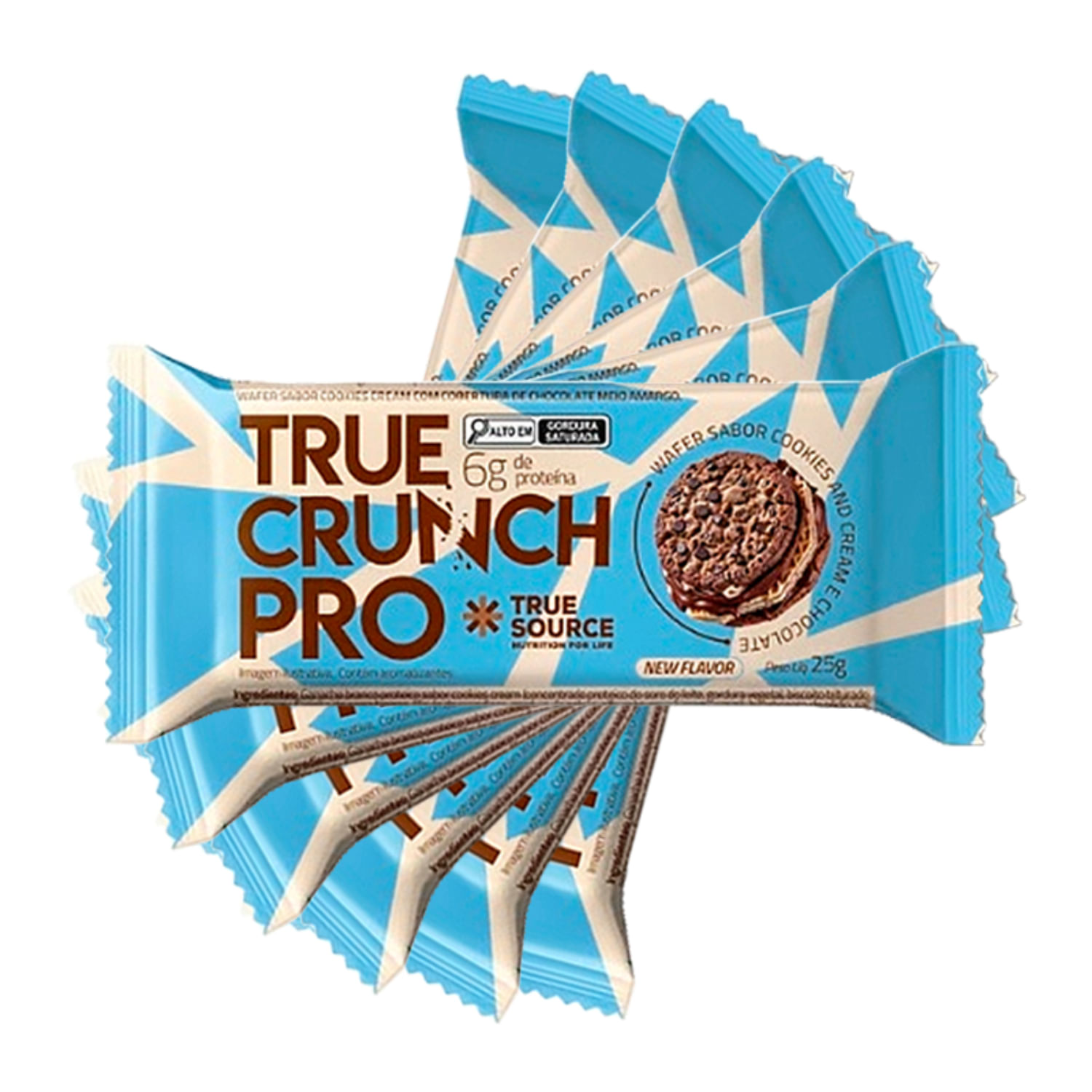 Kit 6X: Wafer Proteico True Crunch Pro Cookies And Cream True Source 25g