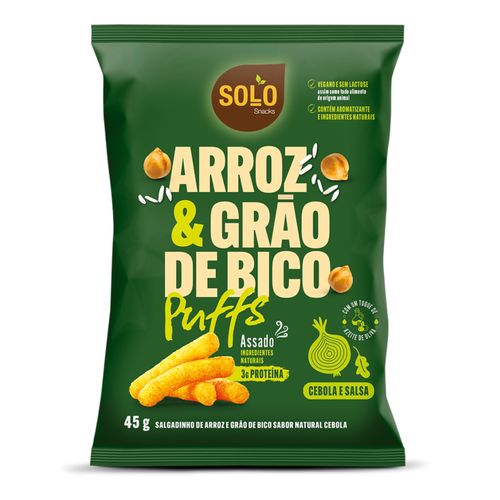 Snack Puffs Arroz e Grão de Bico Cebola e Salsa Solo Snacks 45g