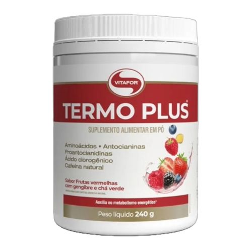 Termo Plus Termogênico Frutas Vermelhas com Gengibre e Chá Verde Vitafor 240g Termo Plus Termogênico Frutas Vermelhas com Gengibre e Chá Verde Vitafor 240g