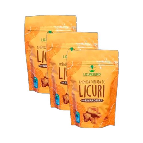 Kit 3X: Amêndoa de Licuri Torrada Com Rapadura Licurizeiro 100g