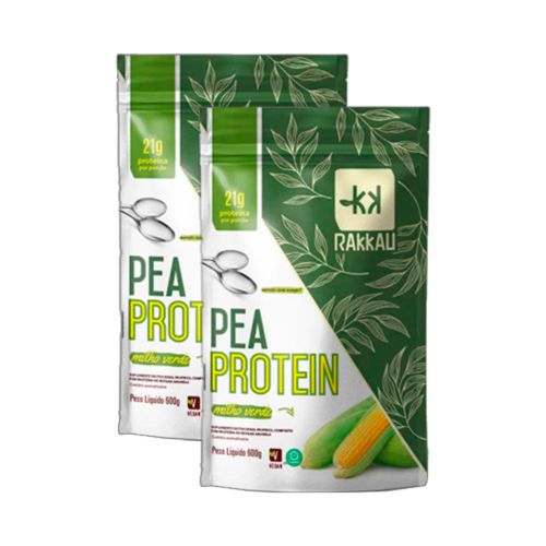 Kit 2X: Pea Protein Milho Verde Vegana Rakkau 600g Kit 2X: Pea Protein Milho Verde Vegana Rakkau 600g