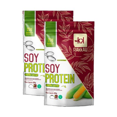 Kit 2X: Soy Protein Milho Verde Vegana Rakkau 600g Kit 2X: Soy Protein Milho Verde Vegana Rakkau 600g