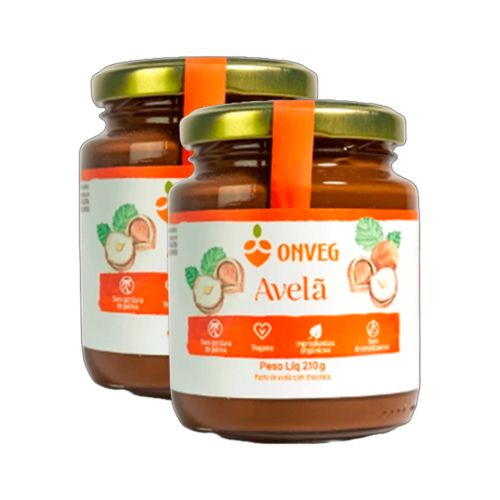 Kit 2X: Pasta de Avelã com Chocolate Onveg 210g Kit 2X: Pasta de Avelã com Chocolate Onveg 210g