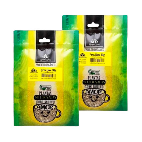 Kit 2X: Chá de Erva Doce Orgânica Kampo de Ervas 30g