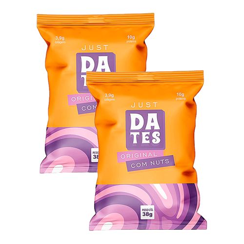 Kit 2X: Barra de Proteína Just Original com Nuts Sem Açúcar Let's Dates 38g Kit 2X: Barra de Proteína Just Original com Nuts Sem Açúcar Let's Dates 38g