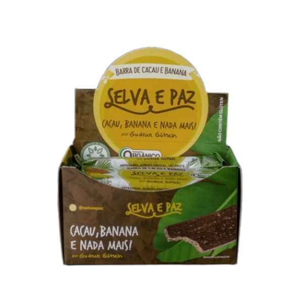 Barra de Frutas Cacau e Banana Orgânica 30g Selva e Paz 12 Unidades