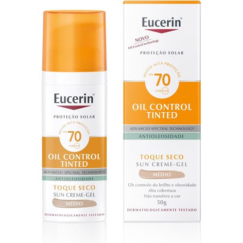 Protetor Solar Eucerin Sun Oil Control Tinted FPS 70 - 50g Claro Protetor Solar Eucerin Sun Oil Control Tinted FPS 70 - 50g Claro
