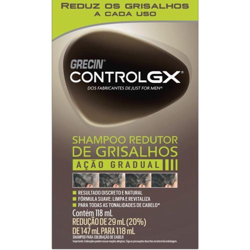 Shampoo Redutor de Grisalhos  Ação Gradual Grecin Control GX - 118ml