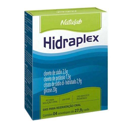 Hidraplex Reidratação oral natural Adulto e Pediatrico soro diarreia Caixa com 4 Hidraplex Reidratação oral natural Adulto e Pediatrico soro diarreia Caixa com 4