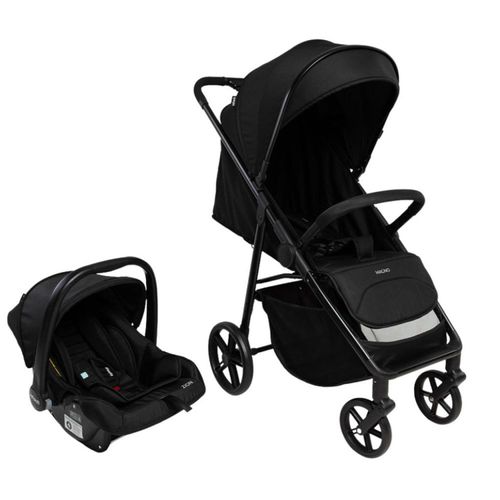 Carrinho com Bebê Conforto Travel System Magno Duo Preto Infinito - Infanti