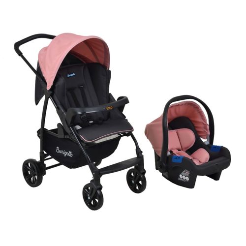 Carrinho com Bebê Conforto Travel System Ecco CZ Rosa - Burigotto