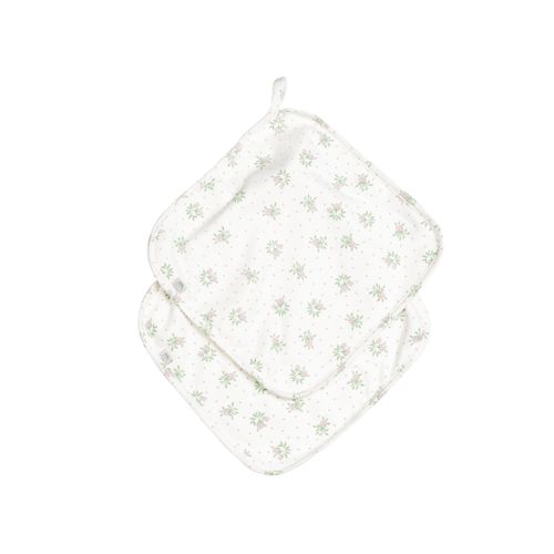 Pano de Boca Simples 2 peças Estampado Rosas Poá D´Bella for Baby Pano de Boca Simples 2 peças Estampado Rosas Poá D´Bella for Baby