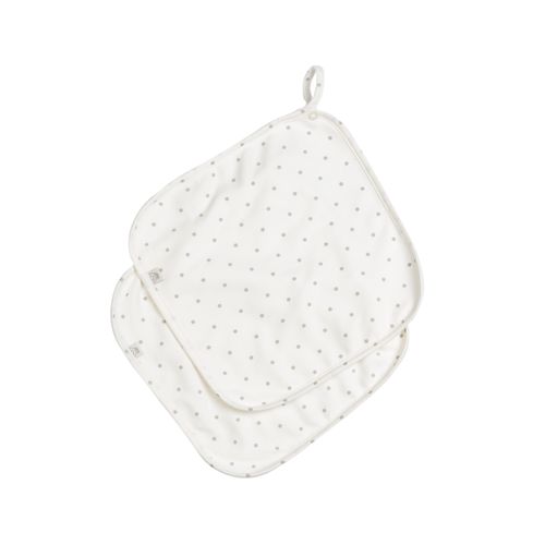 Pano de Boca Atoalhado duplo 2 peças Clássico Poá Cinza D´Bella for Baby