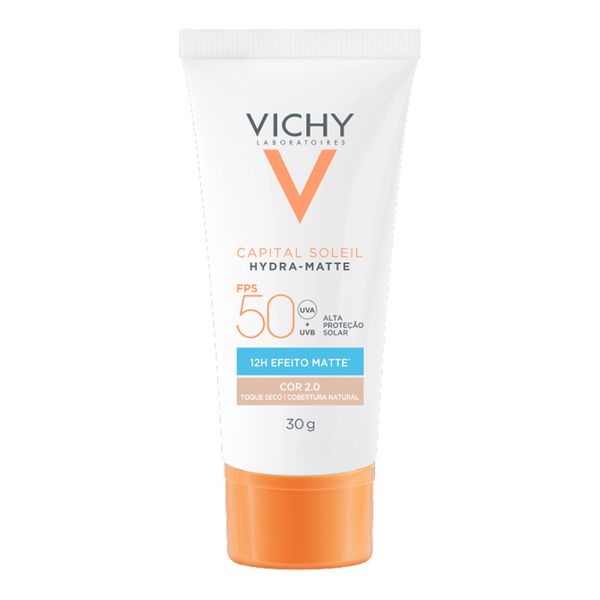 Protetor Solar Facial Vichy FPS 50 Capital Soleil Hydra-Matte Cor 2.0 30g
