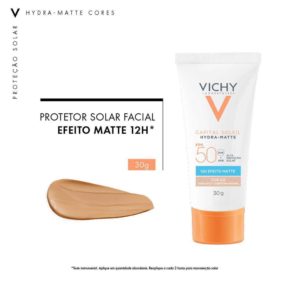 Protetor Solar Facial Vichy FPS 50 Capital Soleil Hydra-Matte Cor