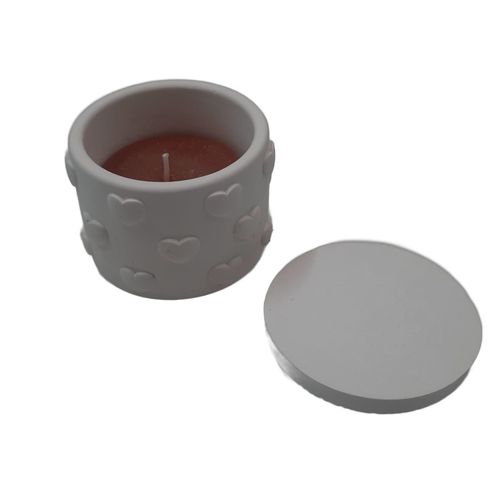 Vela Aromática Chocolate 50g - Pote Reutilizável com Corações Vela Aromática Chocolate 50g - Pote Reutilizável com Corações