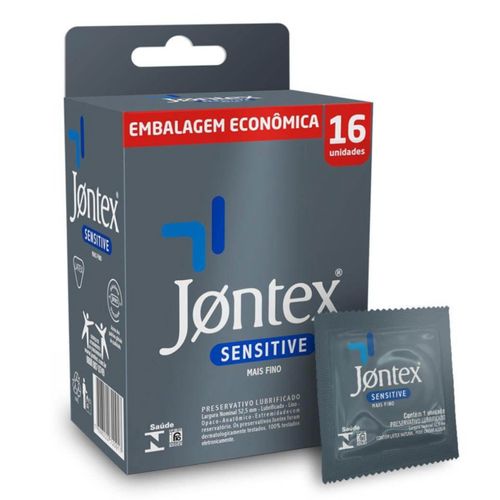 Jontex pele com pele Sensitive 16 unidades camisinha