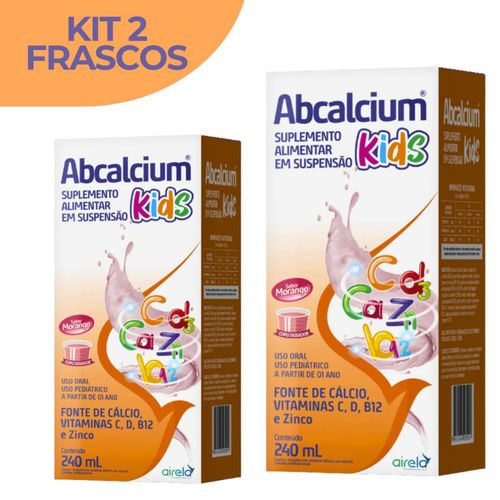 Abcalcium Kids 240Ml Cálcio Vitamina C D B12 E Zinco Kit 2 preço