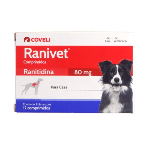 RANIVET RANITIDINA 80MG COM 12 COMPRIMIDOS PARA CÃES COVELI RANIVET RANITIDINA 80MG COM 12 COMPRIMIDOS PARA CÃES COVELI
